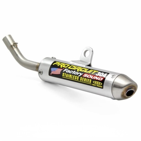 Exhaust silencer PRO CIRCUIT 304 brushed aluminium for GAS GAS EC, HUSQVARNA TC, KTM SX 125, 150, 250, 300 from 2019 to 2024