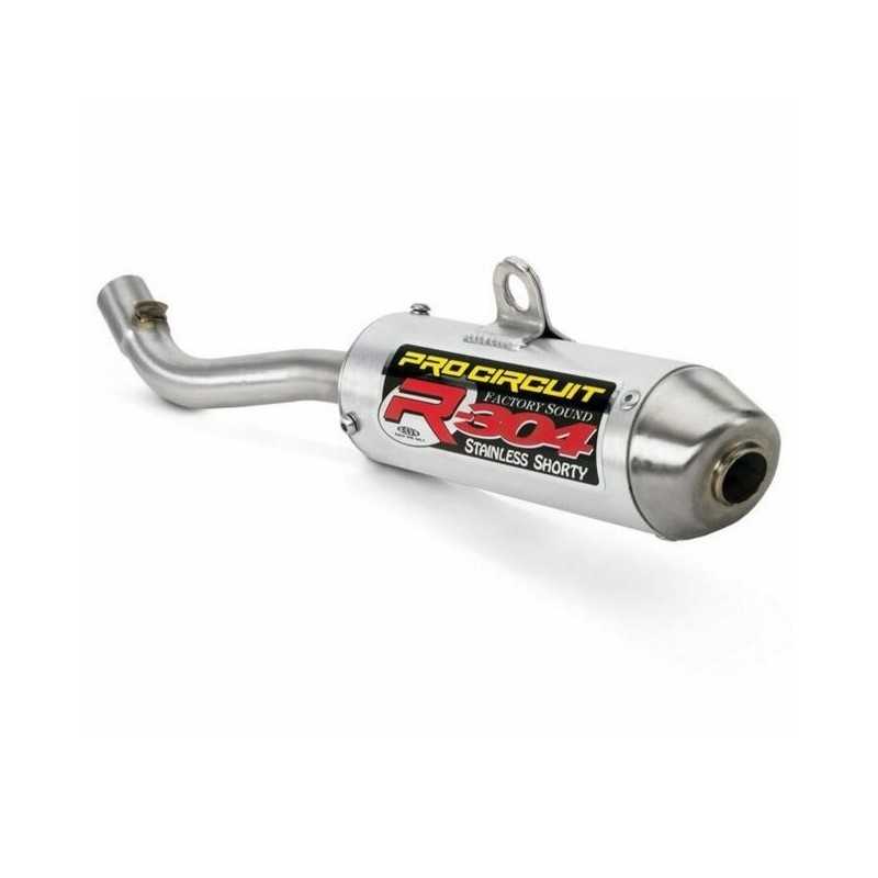 PRO CIRCUIT -Auspuffschalldämpfer R-304 aus gebürstetem Aluminium für GAS GAS MC, HUSQVARNA TC und KTM SX 65 der Modelljahre 201