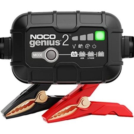 Cargador de baterías inteligente NOCO Genius2 6/12V 2A con pinzas