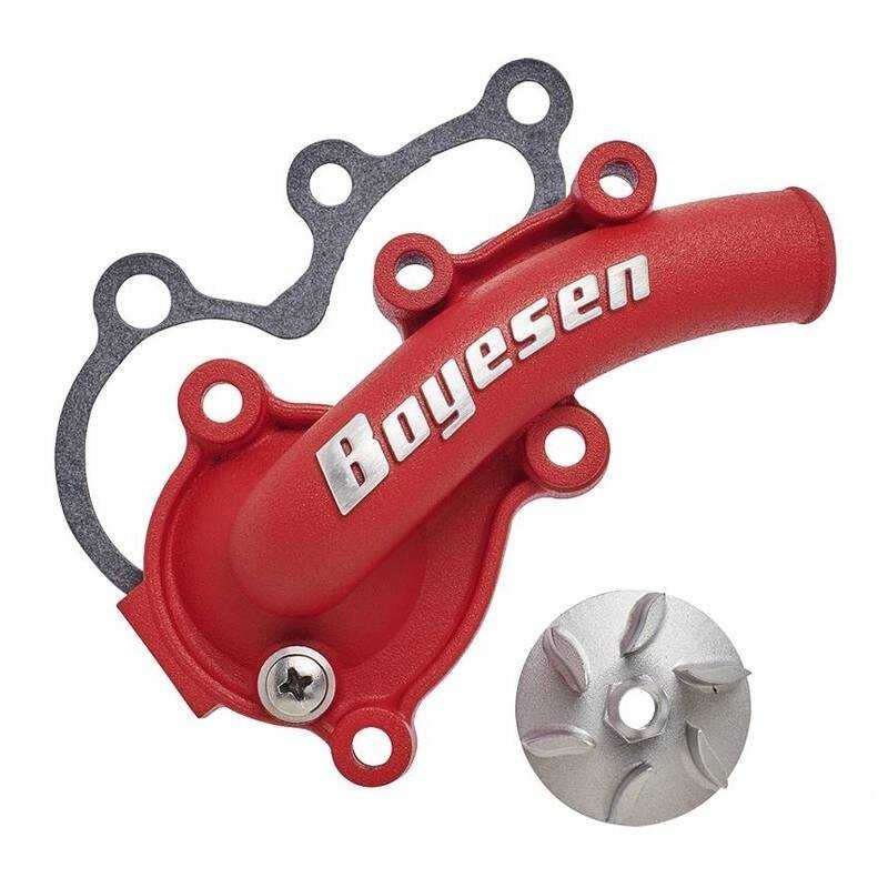 Wasserpumpengehäuse + rote Laufrad BOYESEN für GAS GAS MC, HUSQVARNA TC, TE, TX, KTM SX, XCW, EXC 125, 150 von 2016 bis 2023