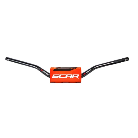O2 SCAR handlebar for MotoCross KAWASAKI KX HANDLEBAR O2 LOW BK/OR PAD