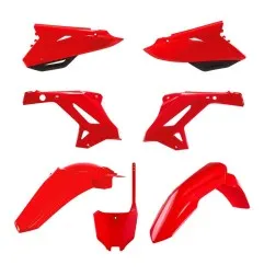 Kompletter roter POLISPORT-Kunststoffverkleidungssatz für HONDA CR 125, 250 (Baujahre 2002 bis 2007)