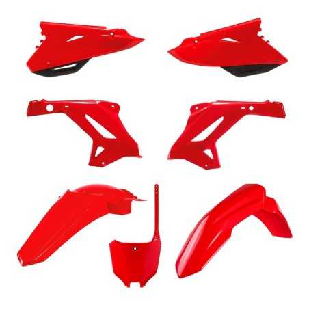 Kompletter POLISPORT-Kunststoffverkleidungssatz in Weiß/Rot für HONDA CR 125, 250 (Baujahre 2002 bis 2007)