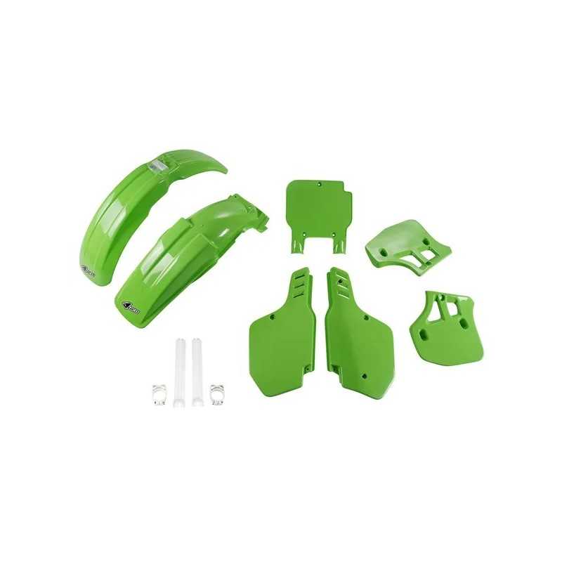 Kompletter Kunststoff-Ersatzsatz „ UFO “ für KAWASAKI KX 250 und KX 500 E Motocross-Motorräder, Baujahre 1989–1992