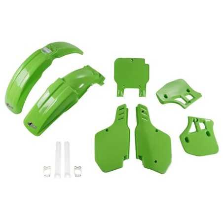 Kompletter Kunststoff-Ersatzsatz „ UFO “ für KAWASAKI KX 250 und KX 500 E Motocross-Motorräder, Baujahre 1989–1992