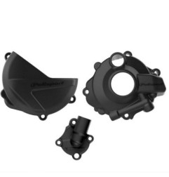 Kit de protection de carter embrayage, allumage, pompe à eau POLISPORT noir pour HONDA CRF 250 de 2018 à 2026