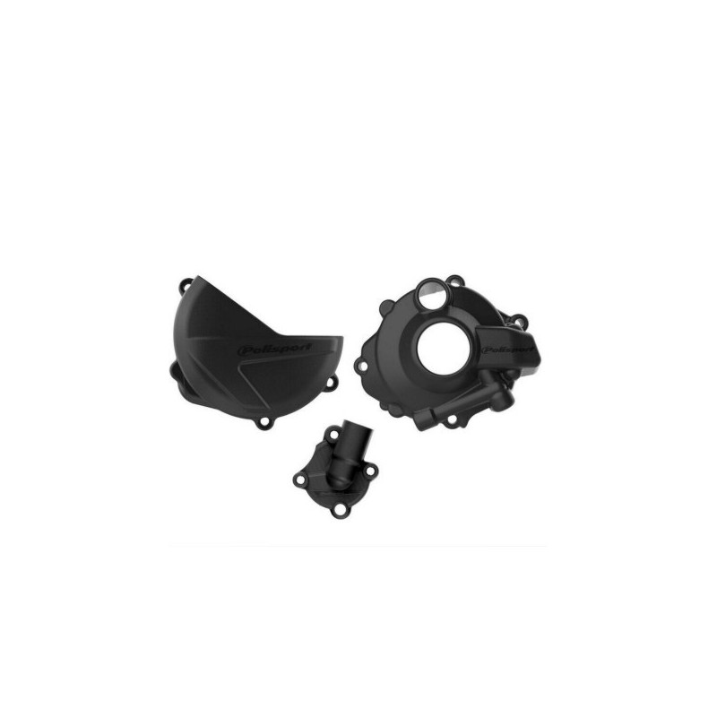 Kit de protection de carter embrayage, allumage, pompe à eau POLISPORT noir pour HONDA CRF 250 de 2018 à 2026