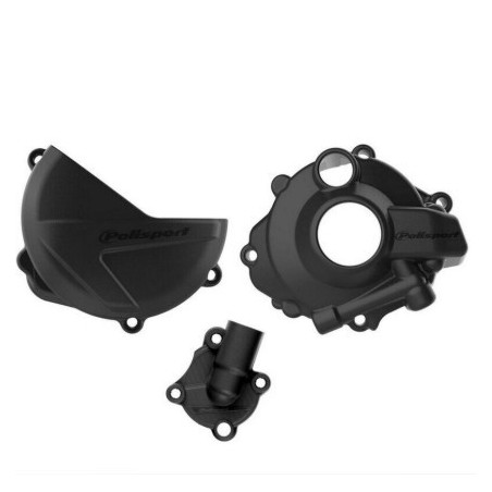 Kit de protection de carter embrayage, allumage, pompe à eau POLISPORT noir pour HONDA CRF 250 de 2018 à 2026