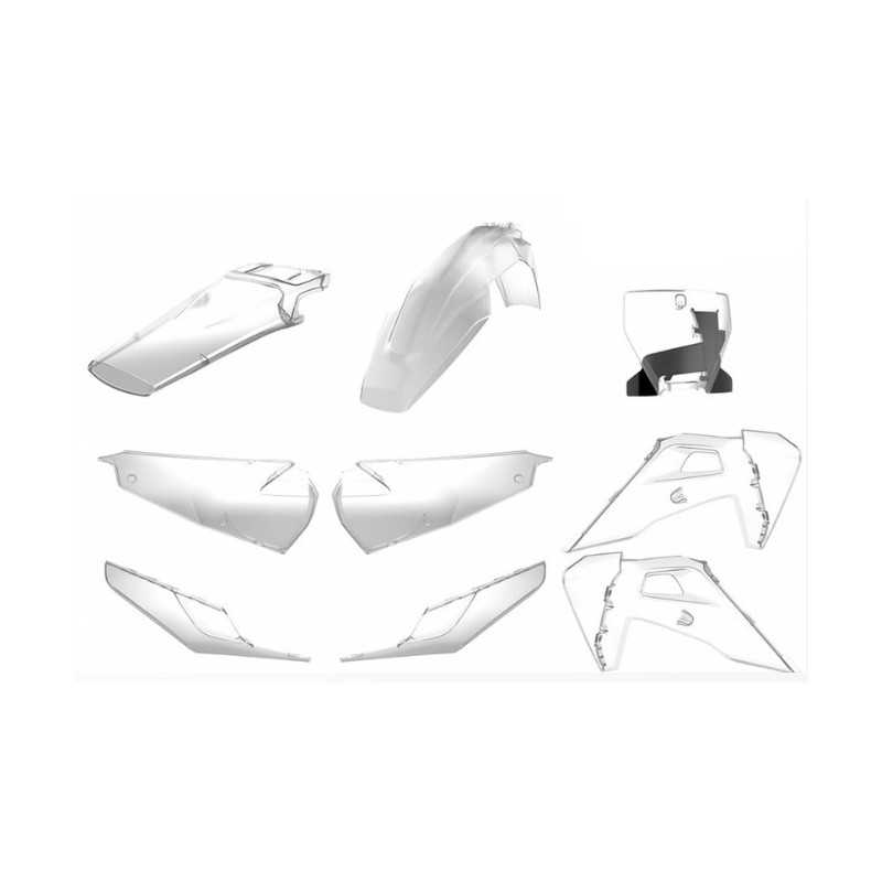 Kompletter transparenter POLISPORT-Kunststoffverkleidungssatz für HUSQVARNA FC, FS, TC 125, 250, 350, 450 der Modelljahre 2019 b