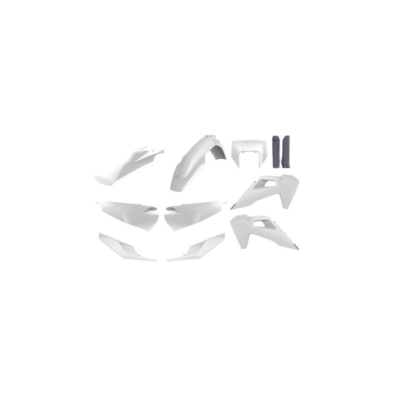 Kit completo de carenado de plástico POLISPORT original/negro/blanco para HUSQVARNA FE, TE 150, 250, 300, 350, 450, 501 de 2020 Kit completo de carenado de plástico POLISPORT original/negro/blanco para HUSQVARNA FE, TE 150, 250, 300, 350, 450, 501 de 2020