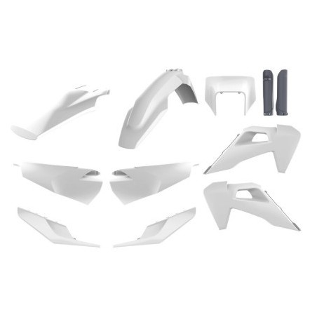 Kit completo de carenado de plástico POLISPORT original/negro/blanco para HUSQVARNA FE, TE 150, 250, 300, 350, 450, 501 de 2020 