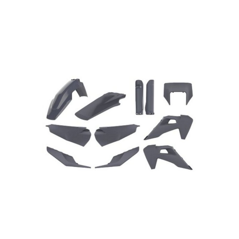 Kit carénage plastique complet POLISPORT gris pour HUSQVARNA FE, TE 150, 250, 300, 350, 450, 501 de 2023 Kit carénage plastique complet POLISPORT gris pour HUSQVARNA FE, TE 150, 250, 300, 350, 450, 501 de 2023