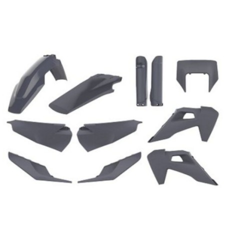 Kit completo de carenado de plástico POLISPORT gris para HUSQVARNA FE, TE 150, 250, 300, 350, 450, 501 a partir de 2023