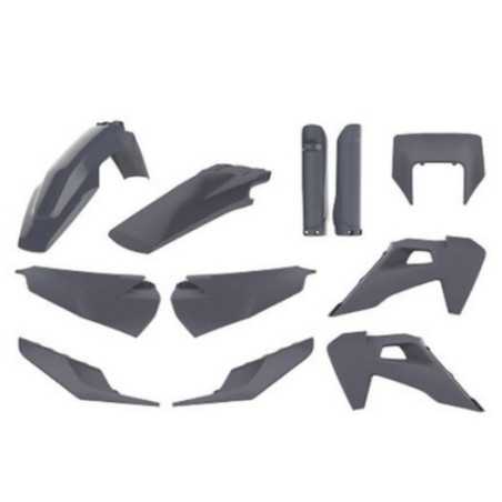Kompletter POLISPORT-Kunststoff-Verkleidungssatz in Grau für HUSQVARNA FE, TE 150, 250, 300, 350, 450, 501 ab 2023