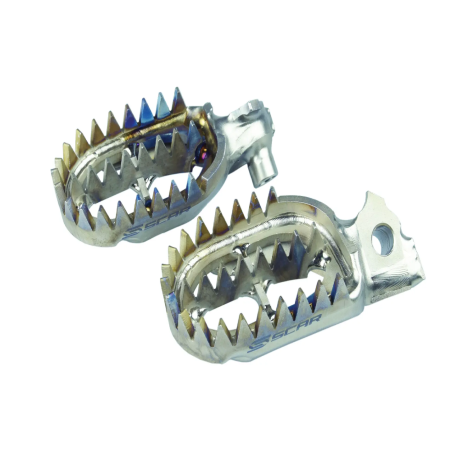 Titanium footrests for motocross SCAR XE 125, XEF 250, XEF 450, XX 125, XX 250, XXF 250, XXF 450, WR 250 F