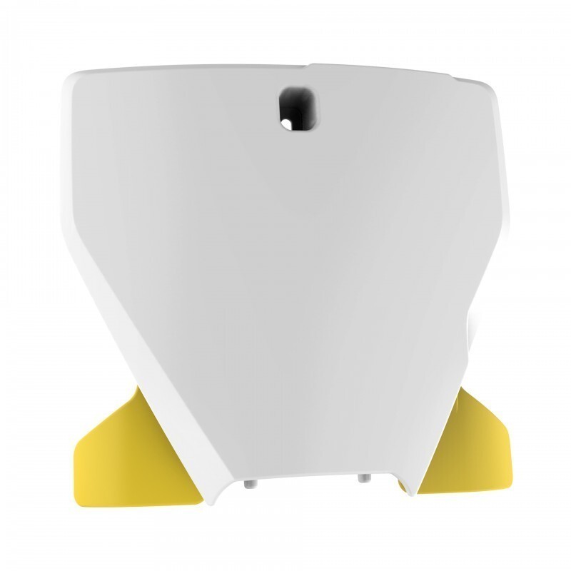 Placa de matrícula delantera POLISPORT negra/blanca para HUSQVARNA TC, FC, FS, FE 125, 250, 350, 450 de 2019 a 2022