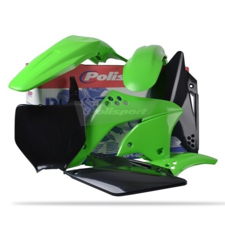Kit de carenado de plástico original POLISPORT para KAWASAKI KX 250 F de 2006 a 2008