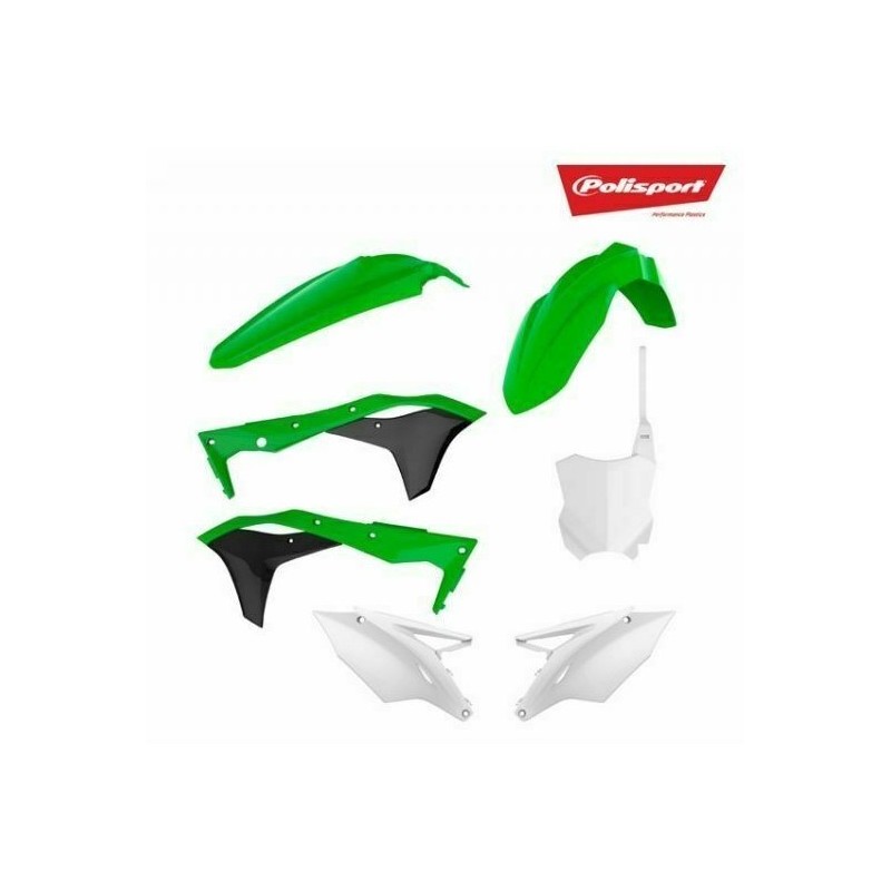 Kit plastique carénage POLISPORT origine/noir pour KAWASAKI KXF, KX 250 de 2017 à 2020