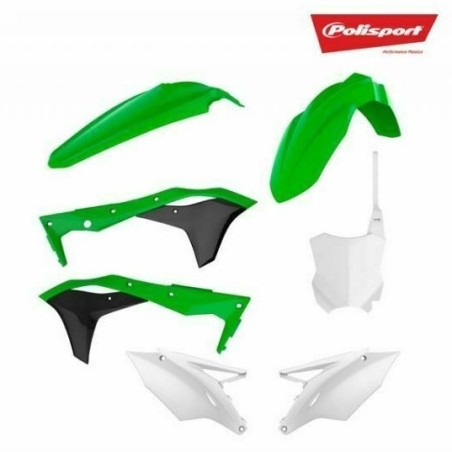 Kit plastique carénage POLISPORT origine/noir pour KAWASAKI KXF, KX 250 de 2017 à 2020