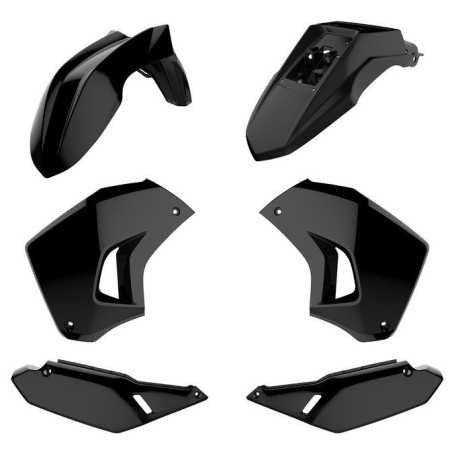 POLISPORT-Kunststoffverkleidungssatz in Schwarz für die KAWASAKI KLR 650, Baujahre 2008 bis 2021