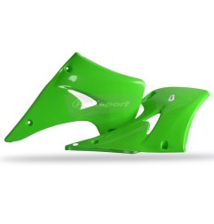 Ouies de radiateur POLISPORT vert pour KAWASAKI KX 125, 250 de 2003 à 2008