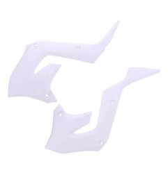 POLISPORT restyled white radiator lips for KAWASAKI KX 125, 250 from 2003 to 2008