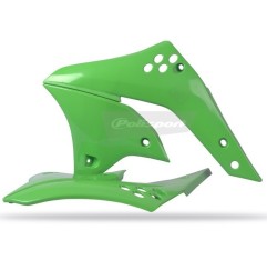 Ouies de radiateur POLISPORT vert pour KAWASAKI KXF 250 de 2006 à 2008
