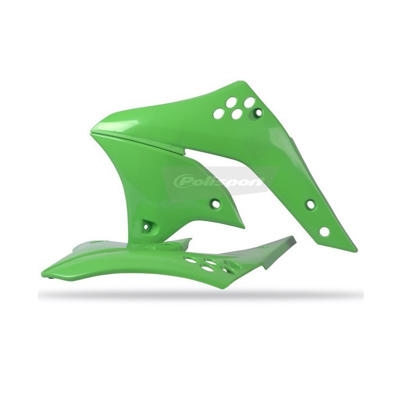 POLISPORT radiator fins green for KAWASAKI KXF 250 from 2006 to 2008