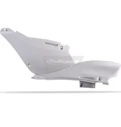 Weiße POLISPORT-Seitenverkleidungen für KAWASAKI KX 125, 250, Baujahre 1999 bis 2002