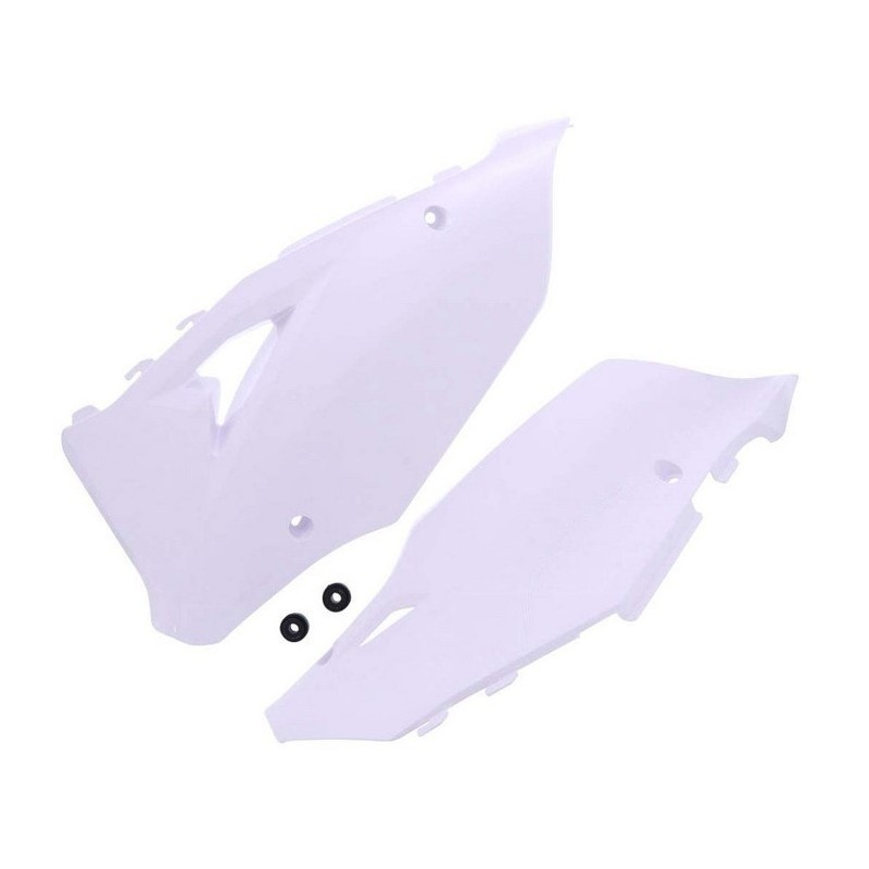 Placas laterales POLISPORT blancas rediseñadas para KAWASAKI KX 125, 250 de 2003 a 2008 Placas laterales POLISPORT blancas rediseñadas para KAWASAKI KX 125, 250 de 2003 a 2008