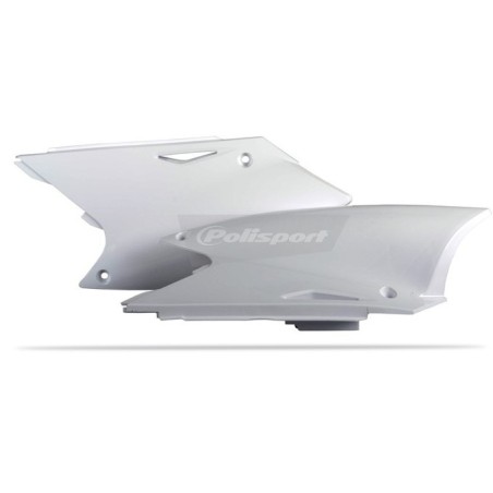 Placas laterales blancas POLISPORT para KAWASAKI KXF, SUZUKI RMZ 250 de 2004 a 2006
