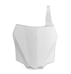 Placa de matrícula delantera POLISPORT blanca para KAWASAKI KX 85, 100 de 2014 a 2026