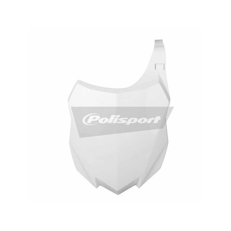 Weiße POLISPORT-Frontnummerntafel für KAWASAKI KXF 250, 450 (Baujahre 2013 bis 2016)
