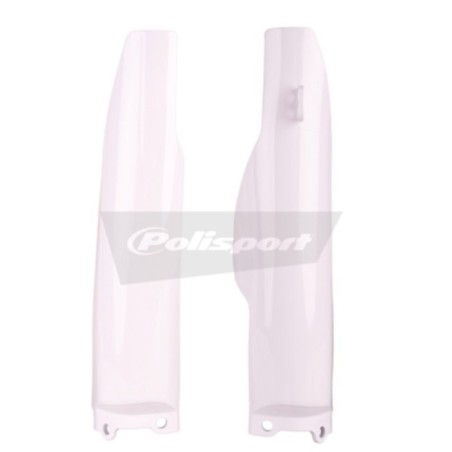 POLISPORT fork protectors white/black for KAWASAKI KX, KXF, SUZUKI RMZ 125, 250 from 2003 to 2008