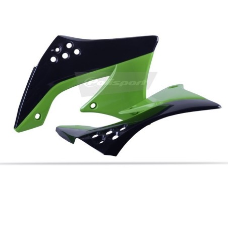 Aletas de radiador POLISPORT verdes para KAWASAKI KXF 450 de 2009 a 2011