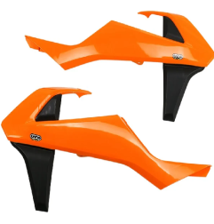 UFO-Ersatz-Kühlerabdeckungen für KTM EXC 250, EXC 250 TPI, EXC 300, EXC 300 TPI der Modelljahre 2017 bis 2019 – Art.-Nr. KT0406