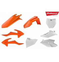 Kit carenado de plástico POLISPORT original/blanco/gris para KTM SX 85 de 2018 a 2024