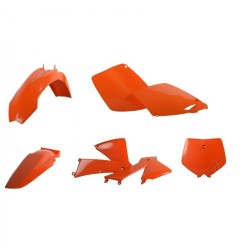 Kit plastique carénage POLISPORT orange pour KTM SX, EXC 125, 200, 250, 300 de 2001 à 2003