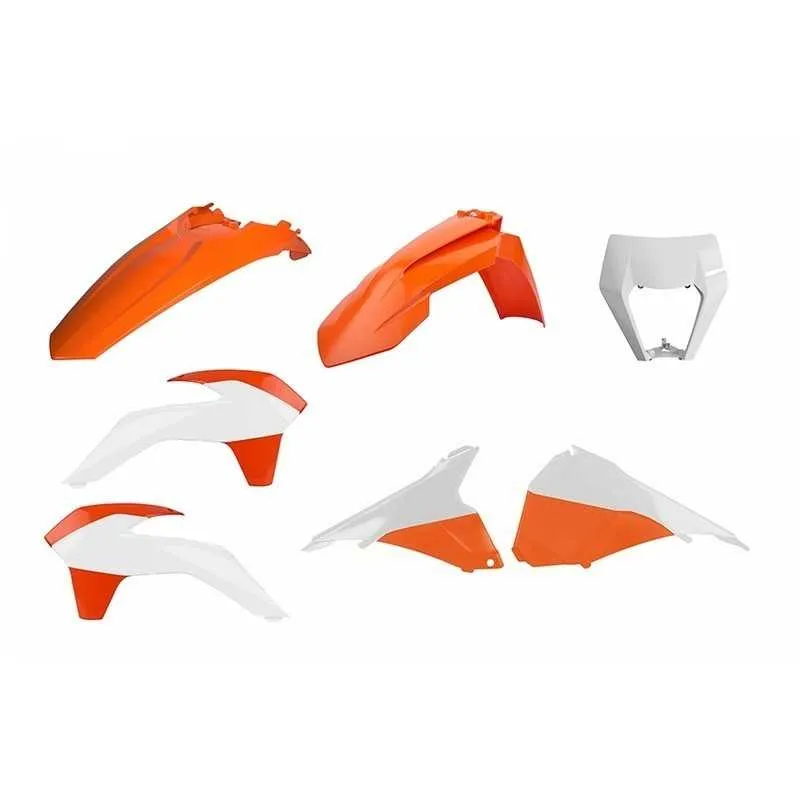 POLISPORT-Kunststoffverkleidungssatz, Original/weiß/schwarz, für KTM EXC, EXCF 125, 200, 250, 300, 350, 450, 500, Baujahre 2014 