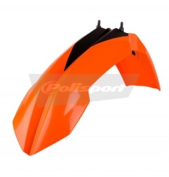 Guardabarros delantero POLISPORT naranja/blanco para KTM SX 85 de 2013 a 2017