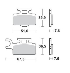 MOTO-MASTER Racing Offroad brake pads for Motocross KX 65 A, RM 65