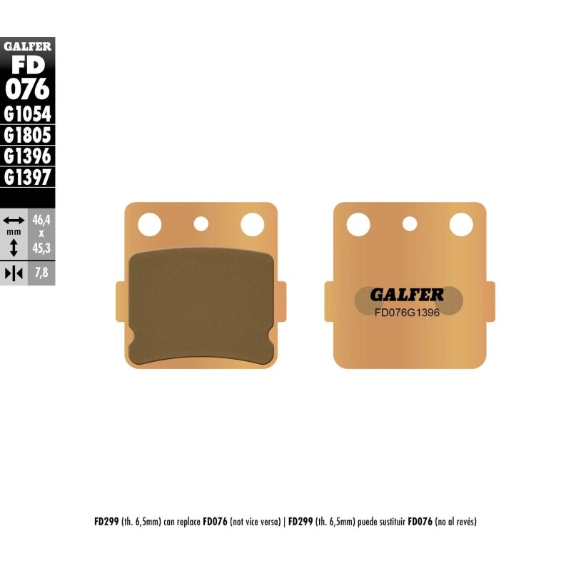 HH GALFER sintered brake pads for Motocross HONDA, KAWASAKI, SUZUKI