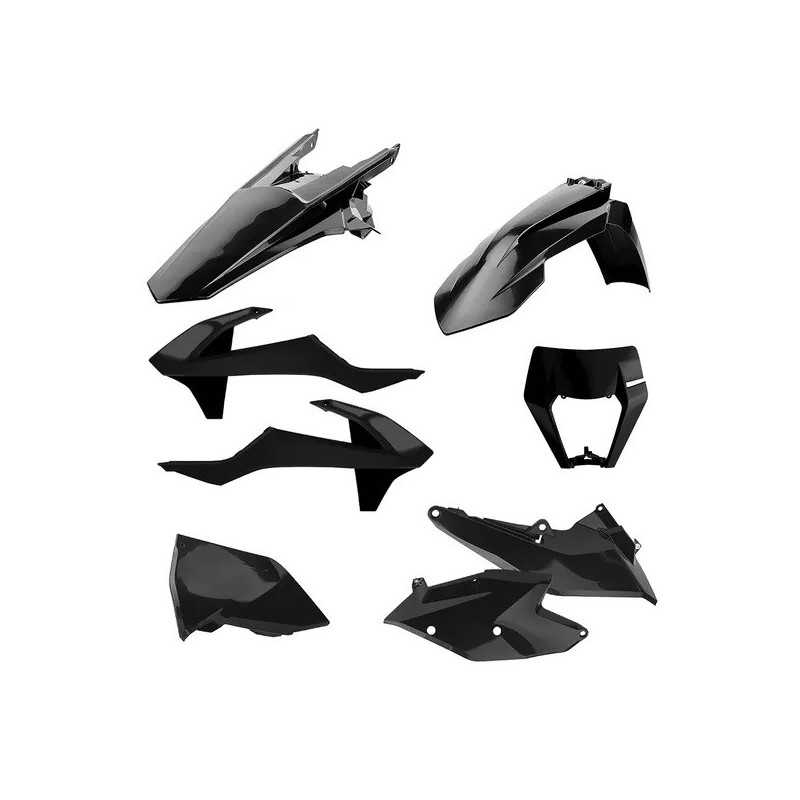 Kompletter POLISPORT-Kunststoffsatz für KTM EXC 250, EXC 250 TPI, EXC 300, EXC 300 TPI, EXC-F 250 und EXC-F 350 der Modelljahre 