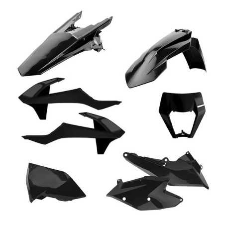Kompletter POLISPORT-Kunststoffsatz für KTM EXC 250, EXC 250 TPI, EXC 300, EXC 300 TPI, EXC-F 250 und EXC-F 350 der Modelljahre 