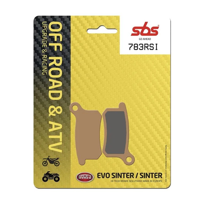 Plaquettes de frein frittées RSI Offroad Racing SBS pour GAS GAS, HUSQVARNA, KTM MC 65, CR 65 de 2002 à 2022