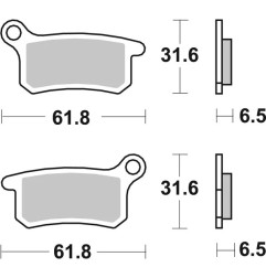Plaquettes de frein frittées RSI Offroad Racing SBS pour Motocross MC 65, CR 65, TC 65, SX 65, SX 85 2002 à 2022