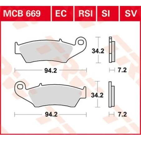 TRW SI Series Sintered Off-Road Brake Pads for Motocross APRILIA, BETA, GAS GAS, HONDA 1995 to 2023