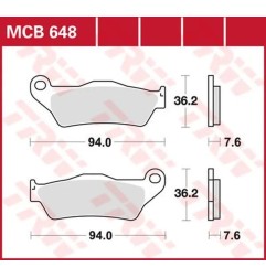 Vielseitige Bremsbeläge aus Sintermetall „ TRW “ für BMW, HUSQVARNA und KTM von 1992 bis 2023 – Art.-Nr. MCB648