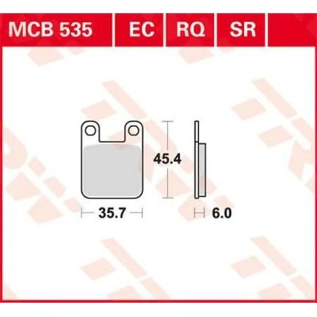 Versatile sintered metal brake pads TRW for Motocross APRILIA, BEELINE, BETA, HUSQVARNA