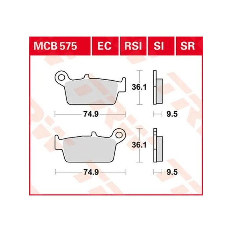 Plaquettes de Frein TRW pour GAS GAS, HM MOTO, HONDA, KAWASAKI, SUZUKI, TM RACING, YAMAHA Plaquettes de Frein TRW pour GAS GAS, HM MOTO, HONDA, KAWASAKI, SUZUKI, TM RACING, YAMAHA